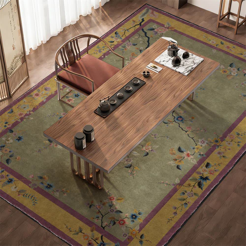 Tapis chinoiserie antidérapant pliable
