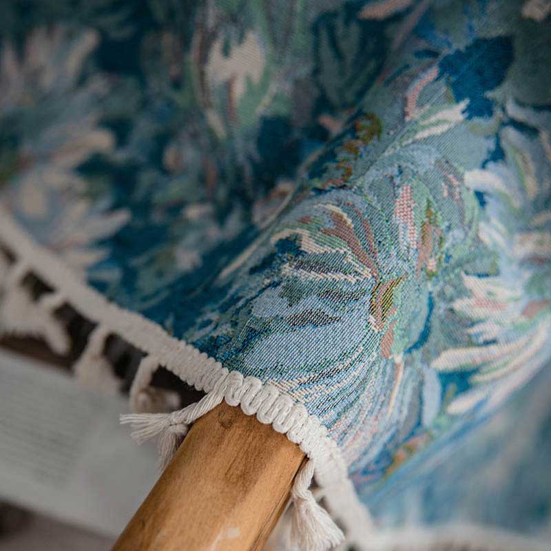 Boho floral curtain with tassels