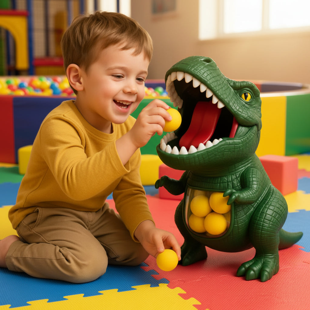 Lanceur de balles avec cible dinosaure