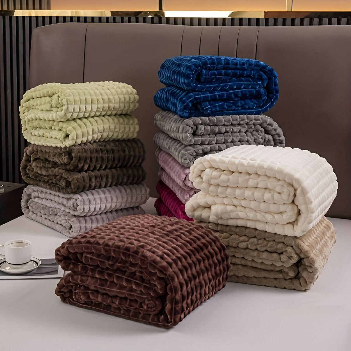 Blanket with a textured surface