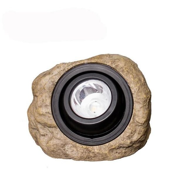 Solar stone-shaped lamp