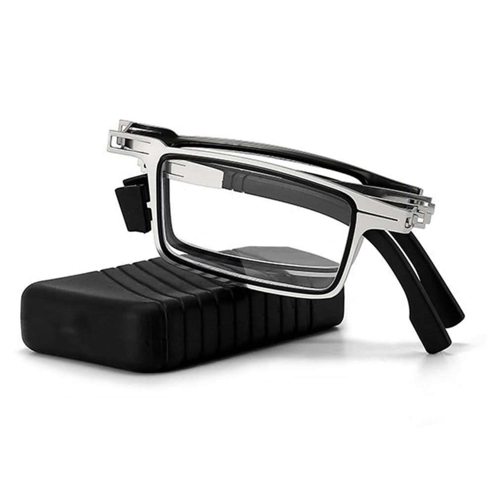 Folding reading glasses with case