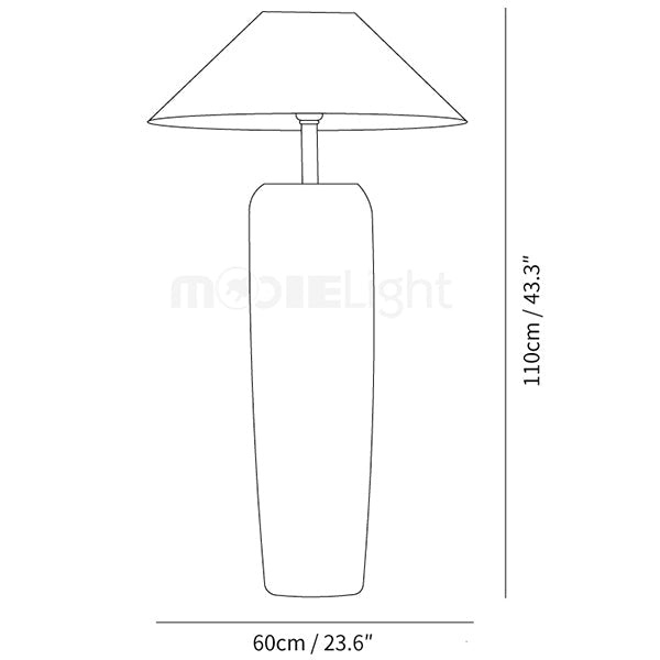 Metal-and-ceramic floor lamp