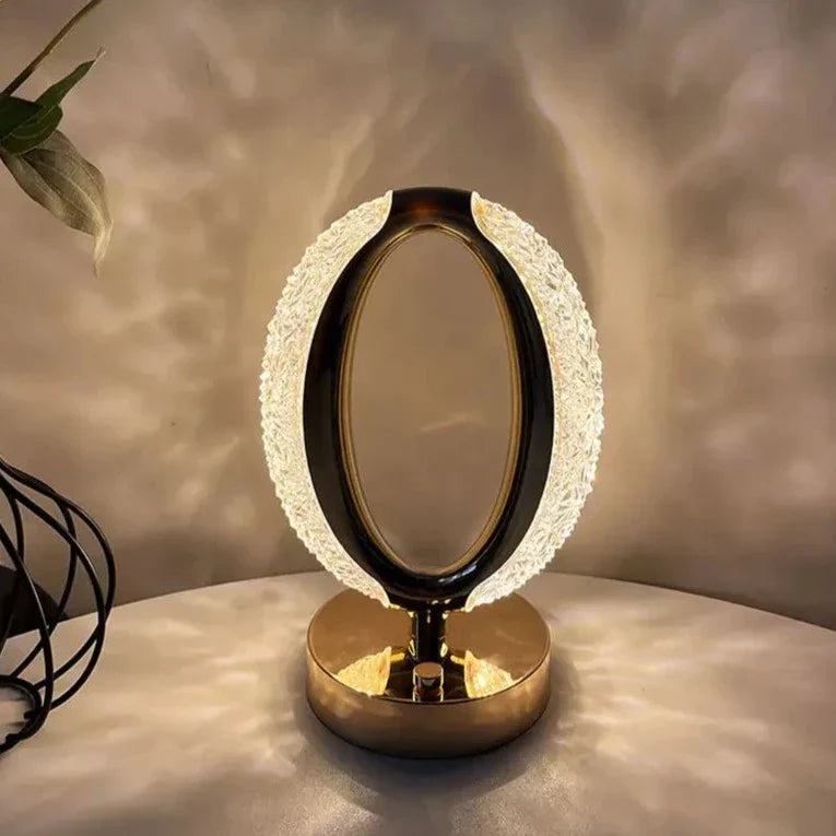 Lampe de table avec abat-jour ovale et port USB
