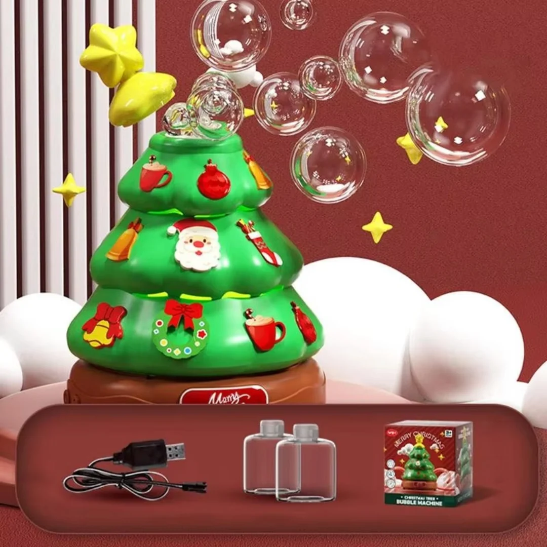 Christmas tree with soap bubbles