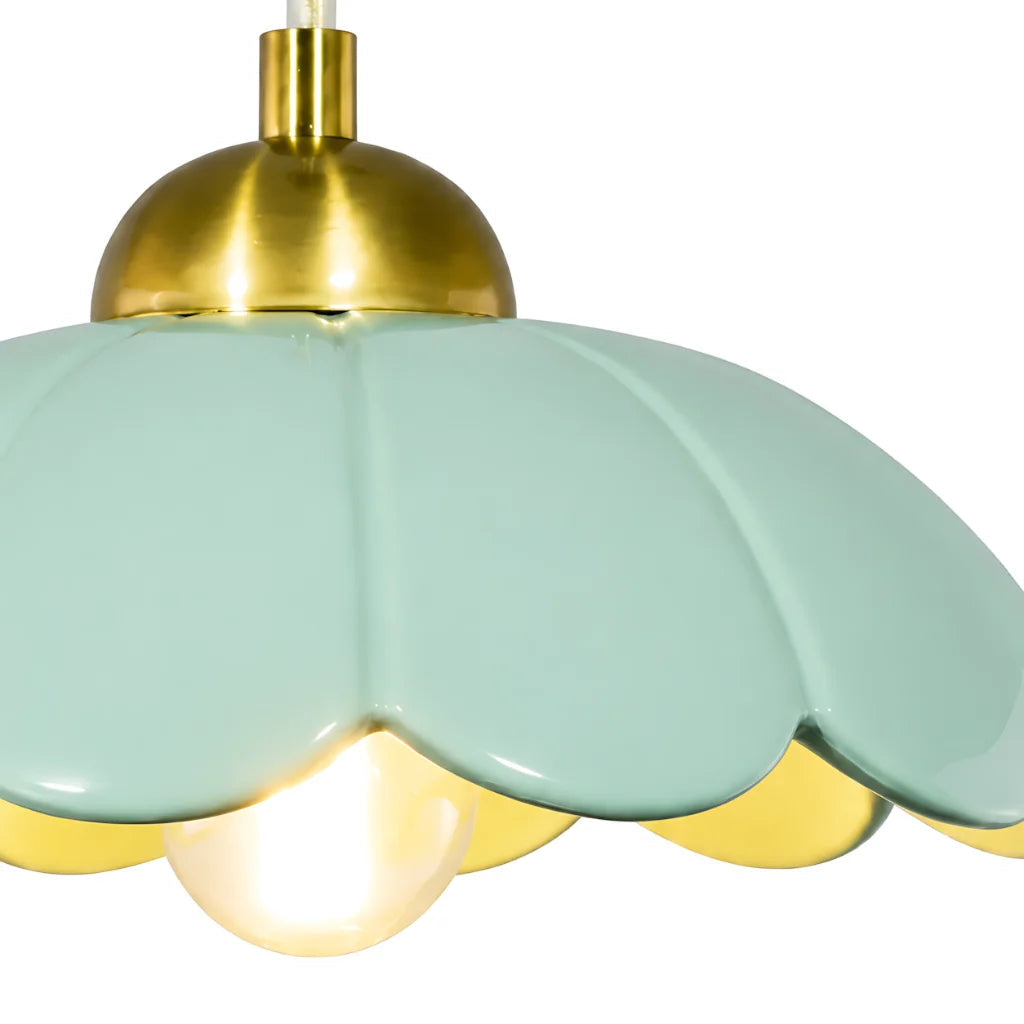 Lampa wisząca ceramiczny klosz kwiat