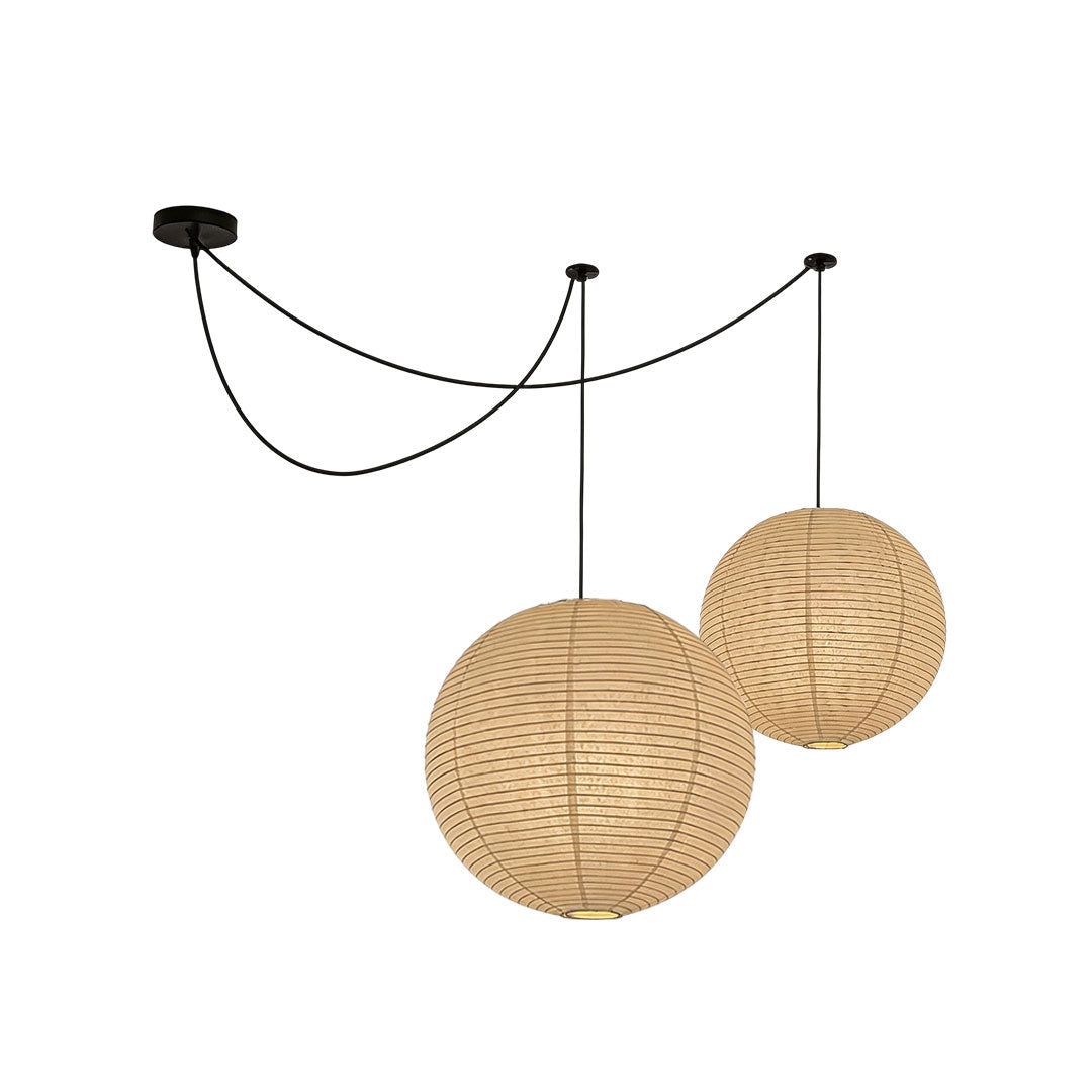Papírová kulová závěsná lampa