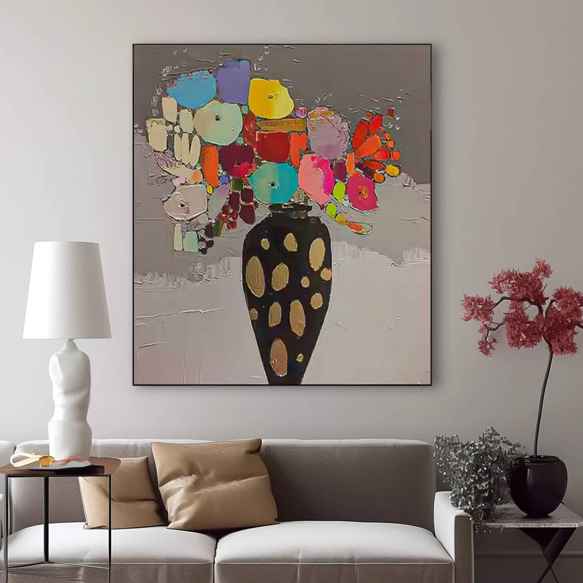Painting of a vase with flowers