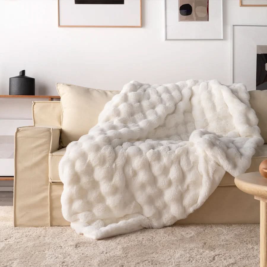 Couverture en fourrure à deux couches