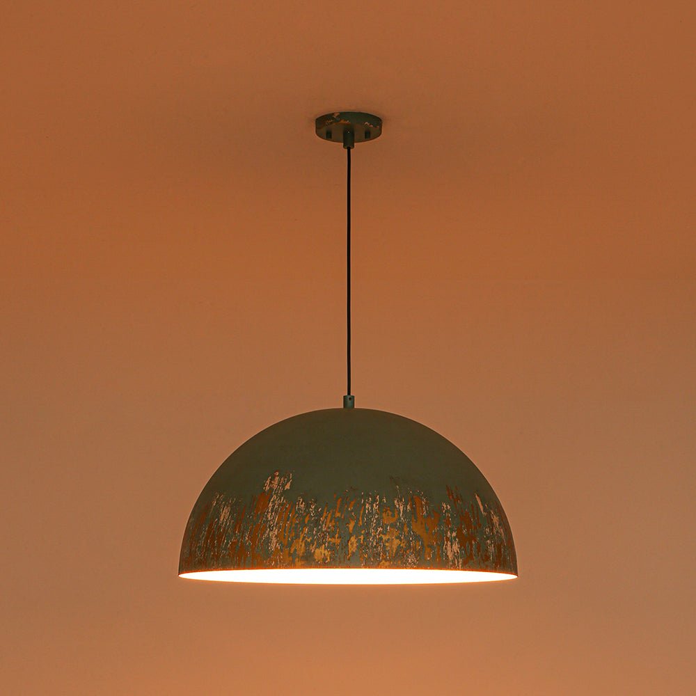Metal dome pendant lamp