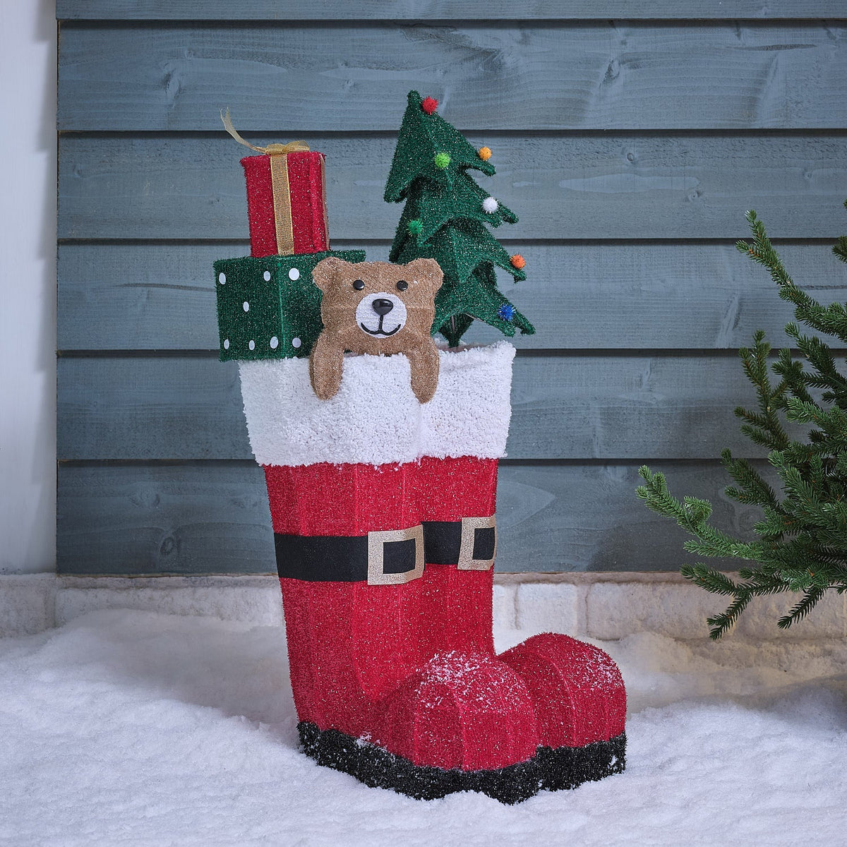 Christmas LED stocking with gifts
