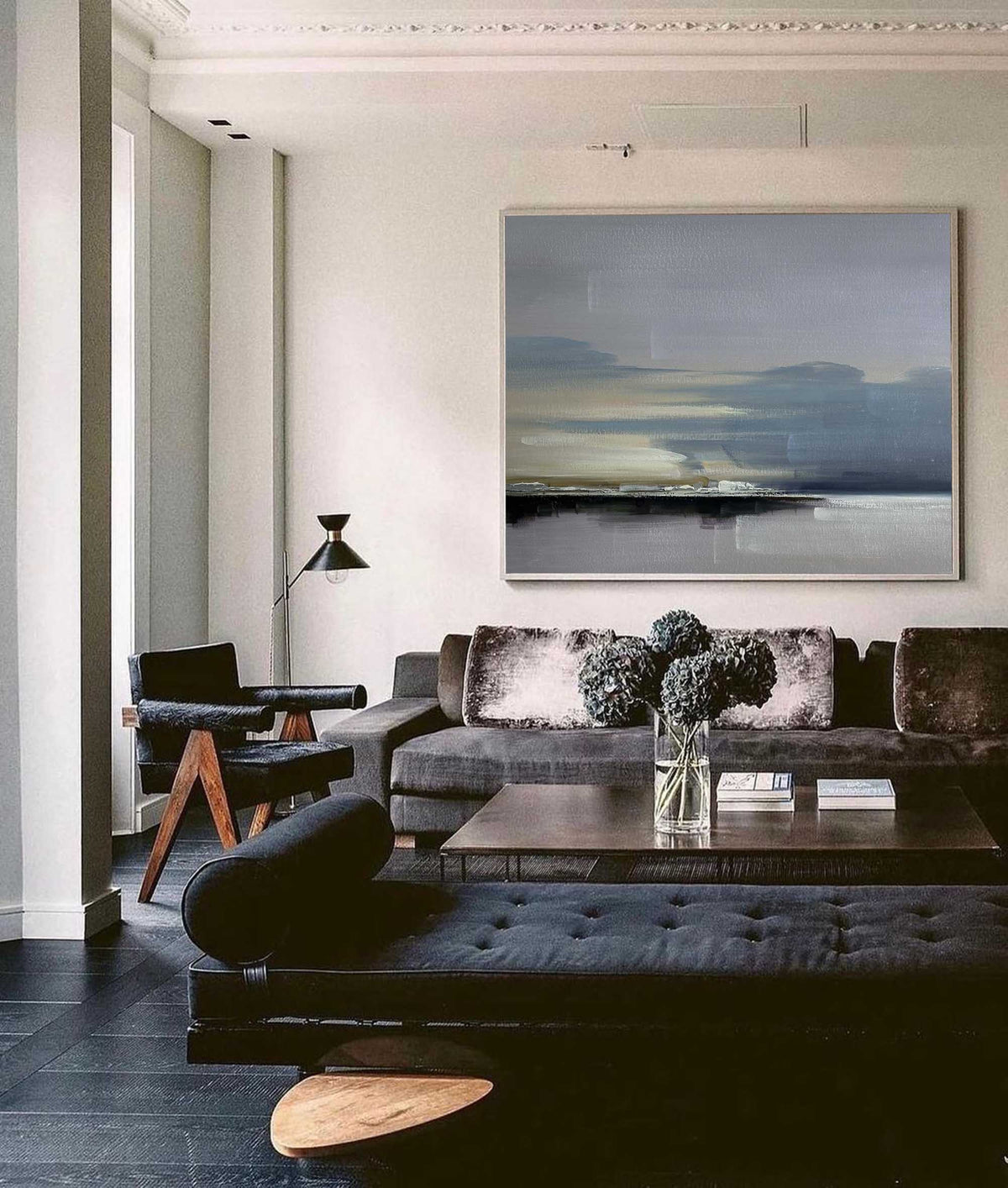 Gray seascape painting