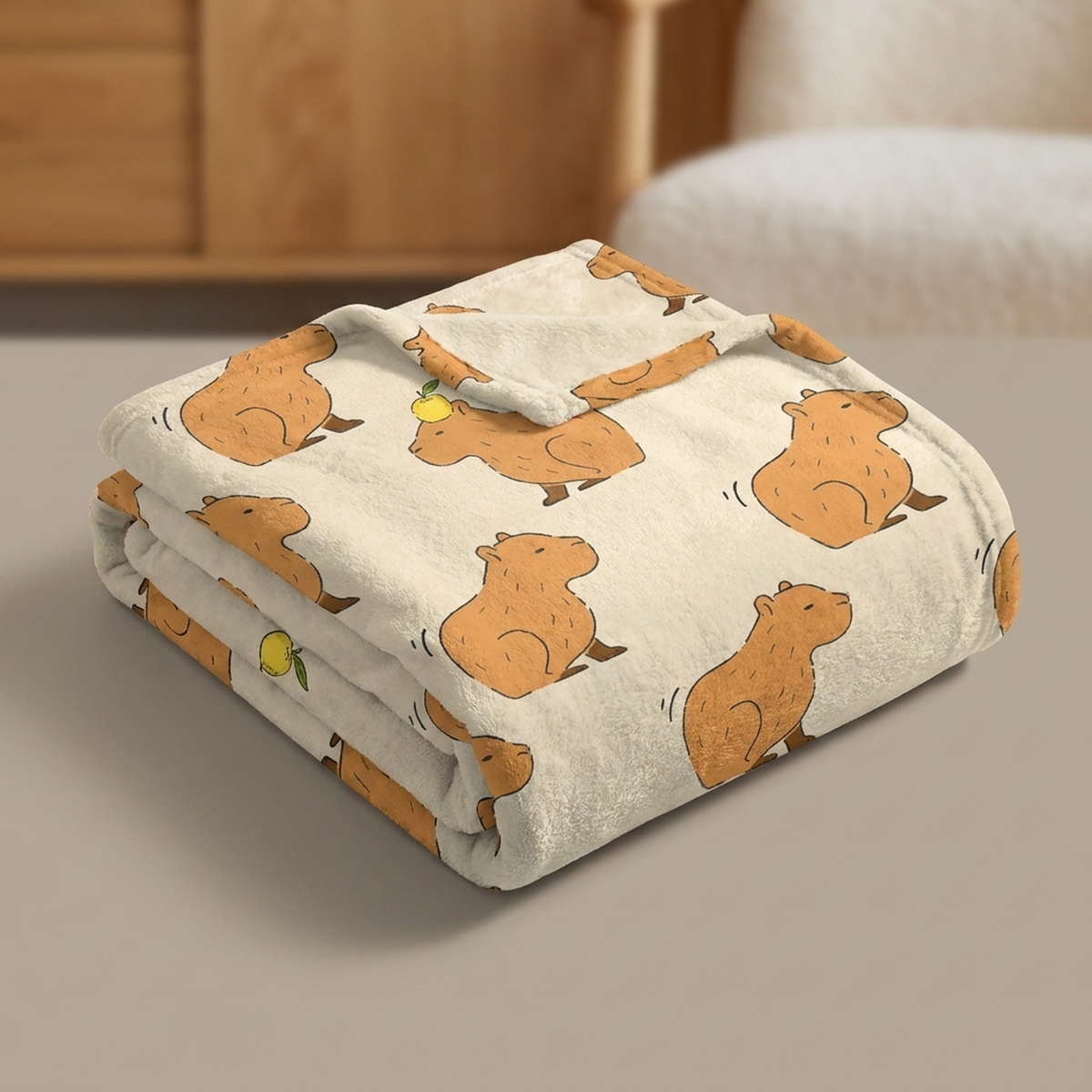 Couverture en flanelle avec capybara