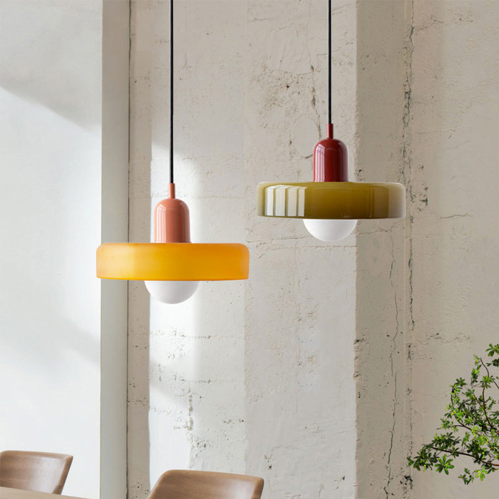 Lampa wisząca kolorowe szkło