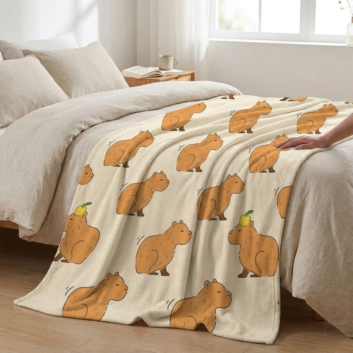 Couverture en flanelle avec capybara