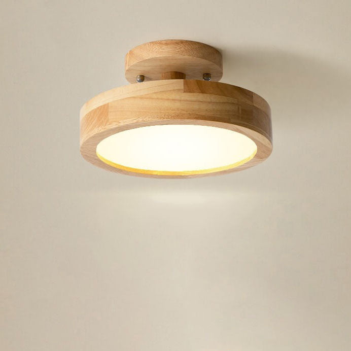 Plafonnier LED avec fixation en bois