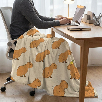 Couverture en flanelle avec capybara