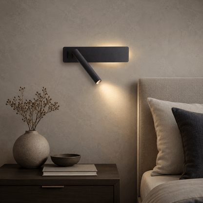 LED wall light with a swiveling lamp