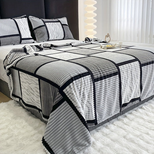 Blanket with a geometric pattern