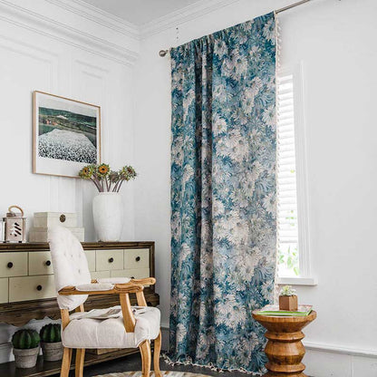 Boho floral curtain with tassels