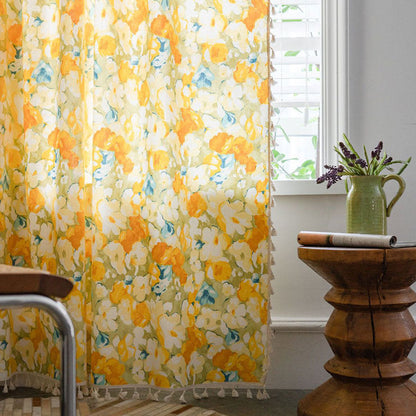 Linen semi-blackout curtain