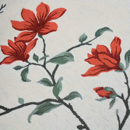 Floral throw with fringes