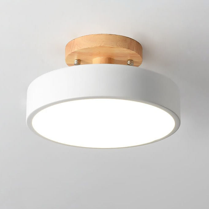 Plafonnier LED avec fixation en bois