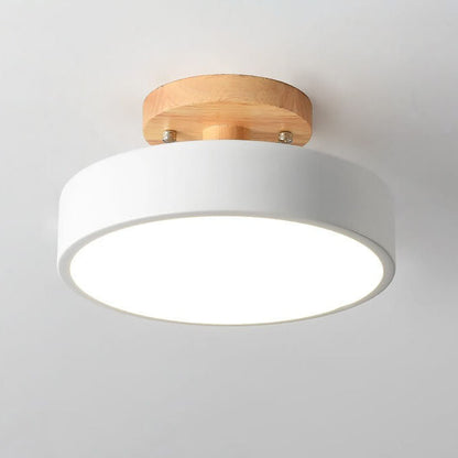 Plafonnier LED avec fixation en bois