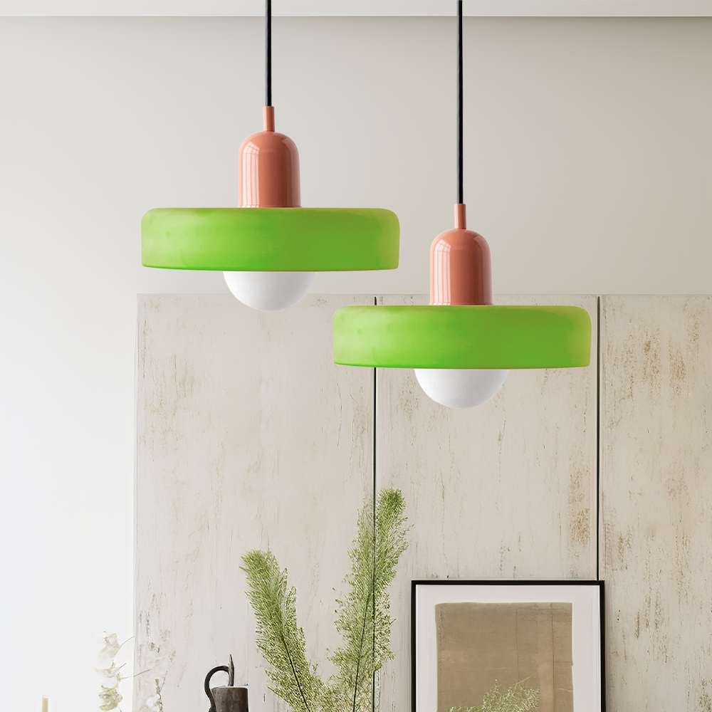 Lampa wisząca kolorowe szkło