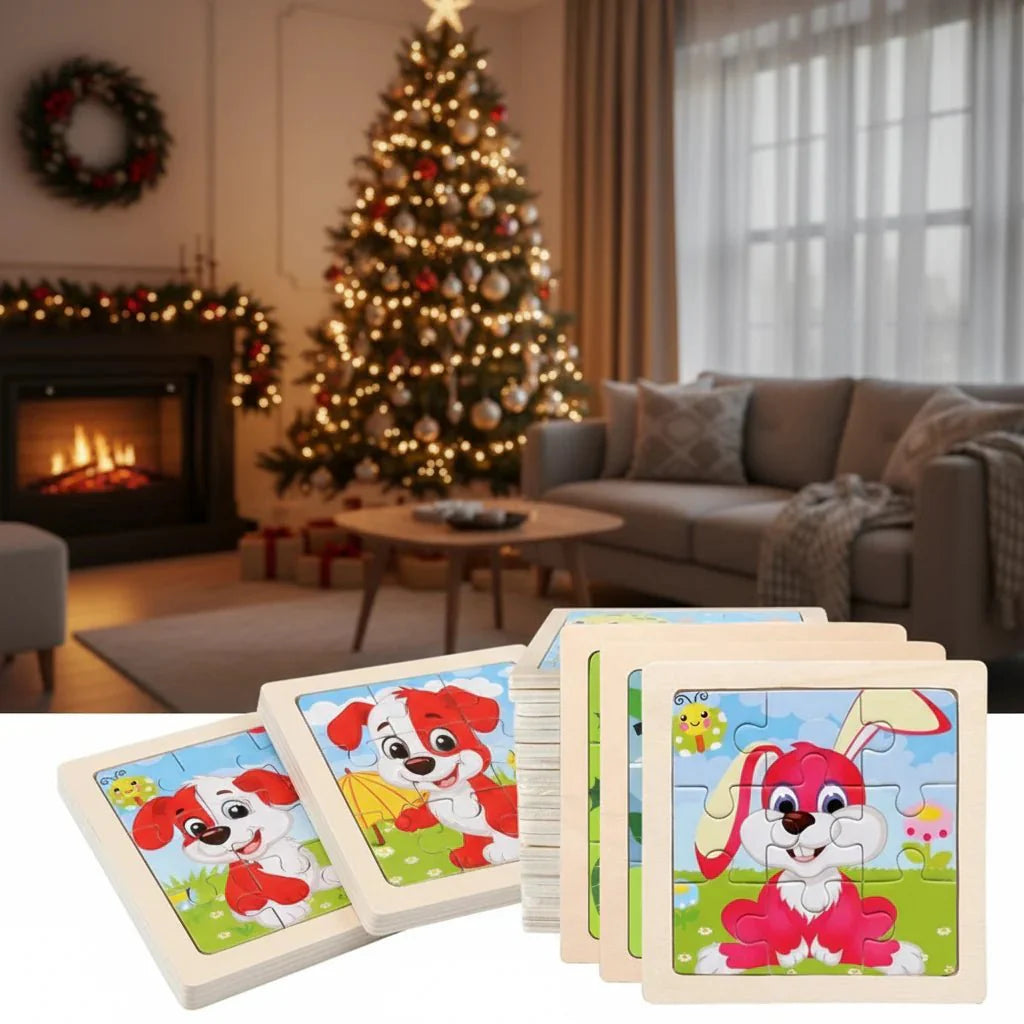 Puzzle Montessori zwierzęta i pojazdy