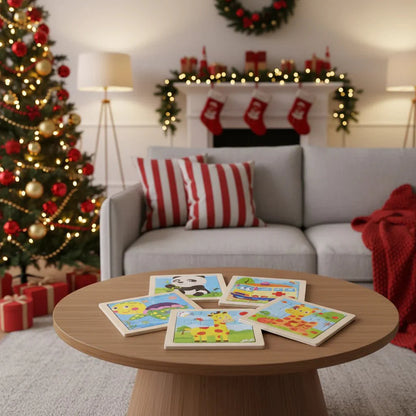Puzzle Montessori zwierzęta i pojazdy