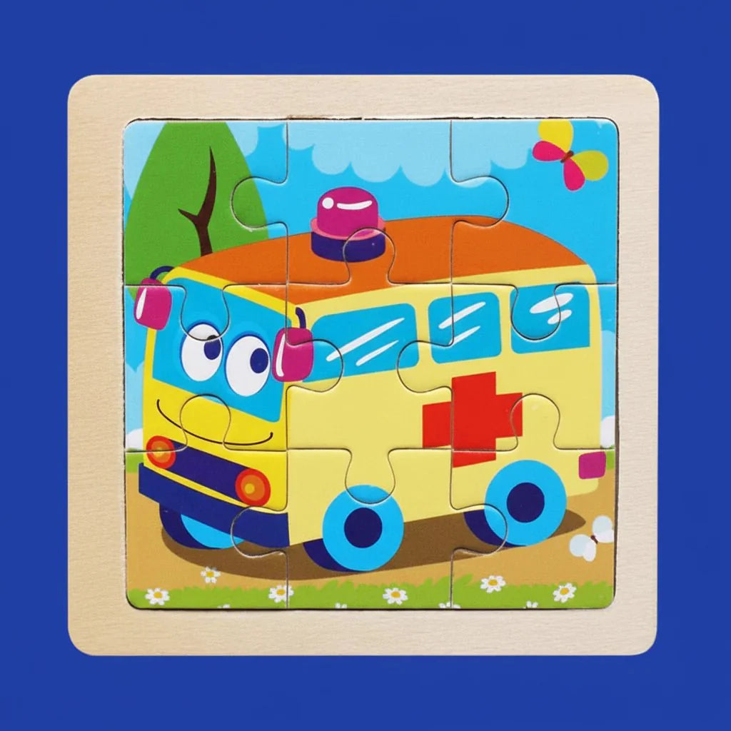Puzzle Montessori zwierzęta i pojazdy