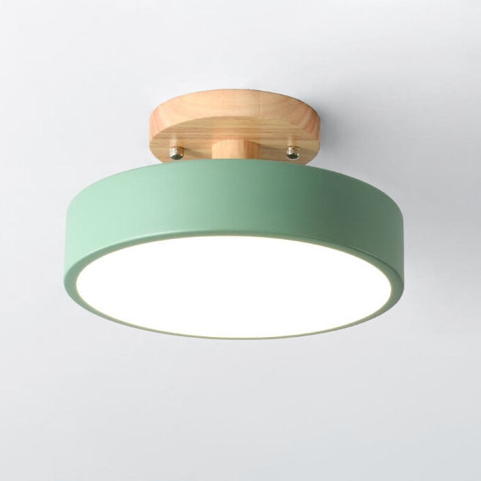 Plafonnier LED avec fixation en bois