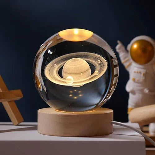 Noční LED lampička koule s 3D gravírováním