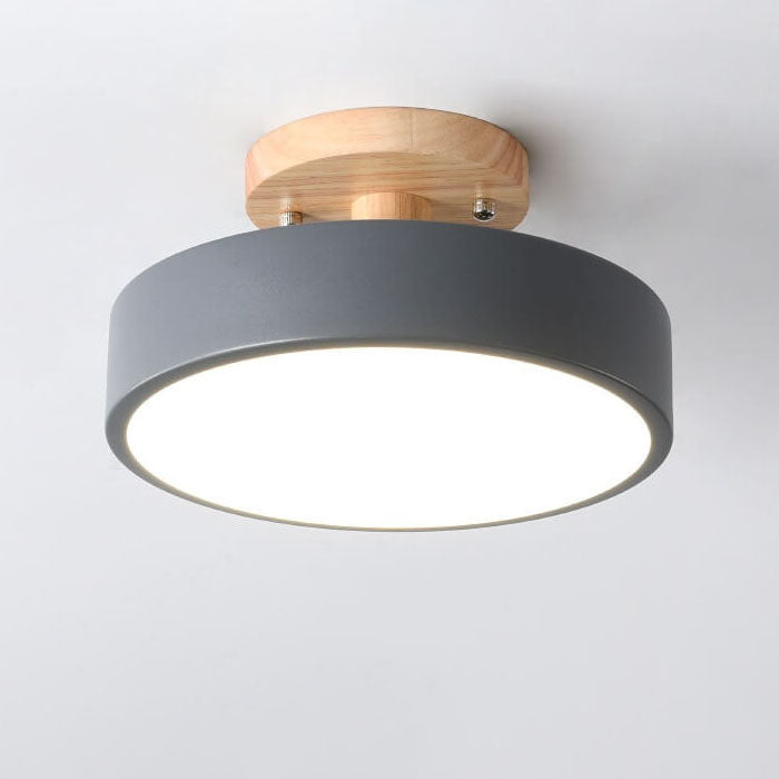 Plafonnier LED avec fixation en bois