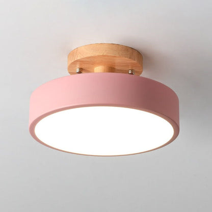 Plafonnier LED avec fixation en bois