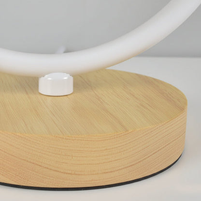 Lampe de table avec abat-jour et bois