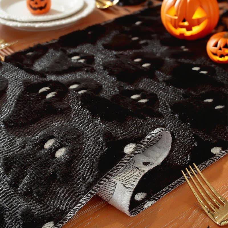Halloween table runner with ghosts