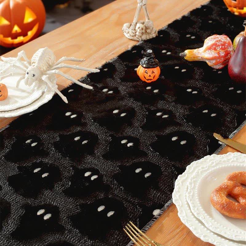 Halloween table runner with ghosts
