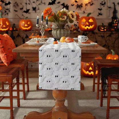 Halloween table runner with ghosts