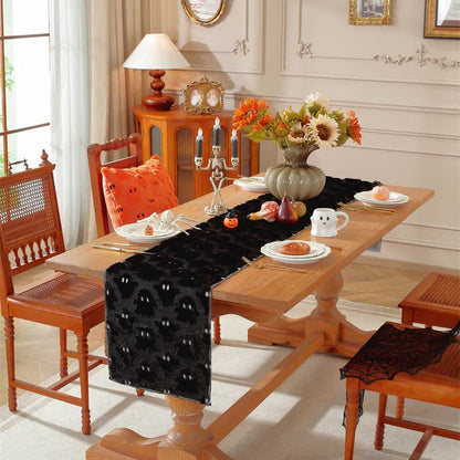 Halloween table runner with ghosts