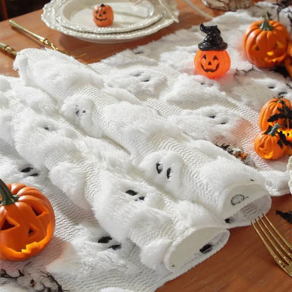 Halloween table runner with ghosts