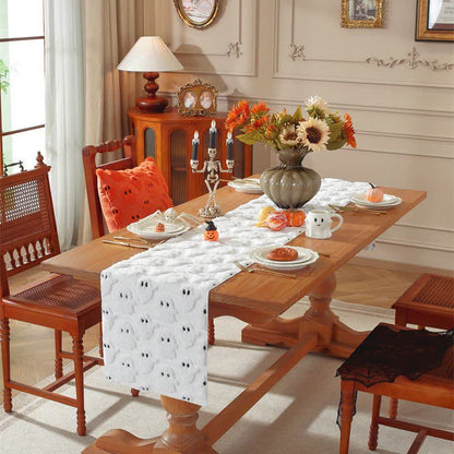 Halloween table runner with ghosts