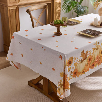 Nappe avec un motif de tournesols et d’écureuils