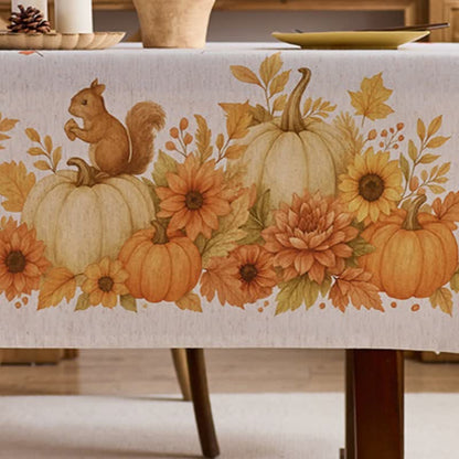 Nappe avec un motif de tournesols et d’écureuils