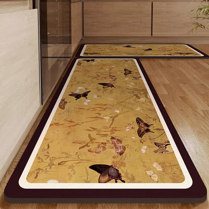 Tapis antidérapant avec des papillons
