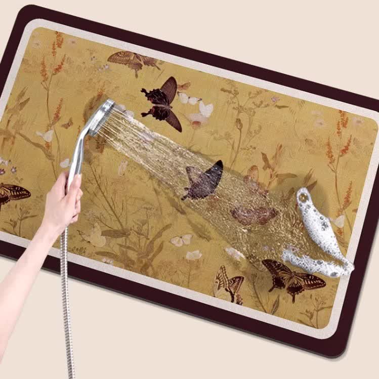 Tapis antidérapant avec des papillons