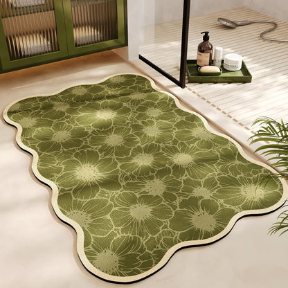 Tapis de salle de bains en terre de diatomée avec motif naturel