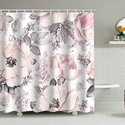 Rideau de douche imprimé de roses