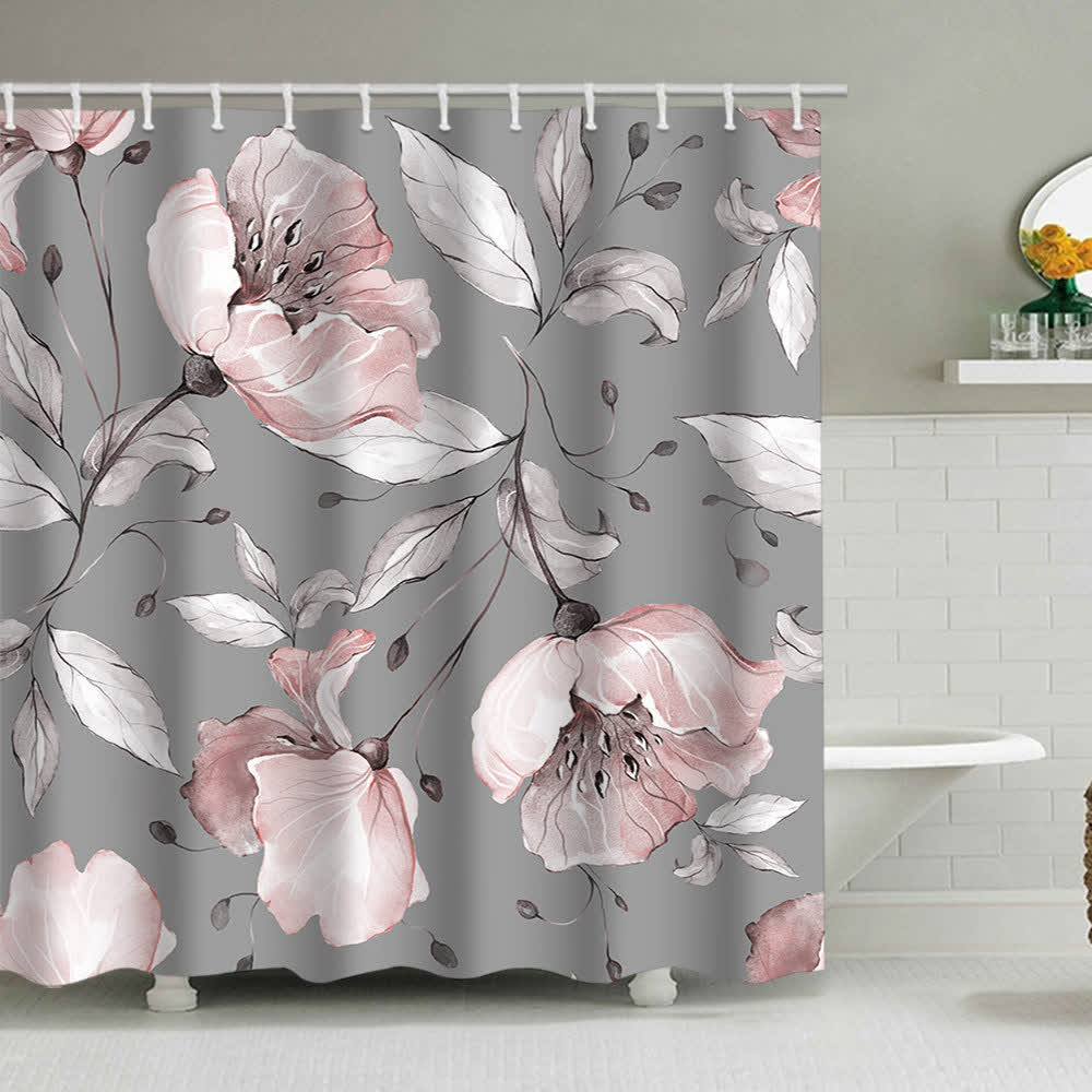 Rideau de douche imprimé de roses